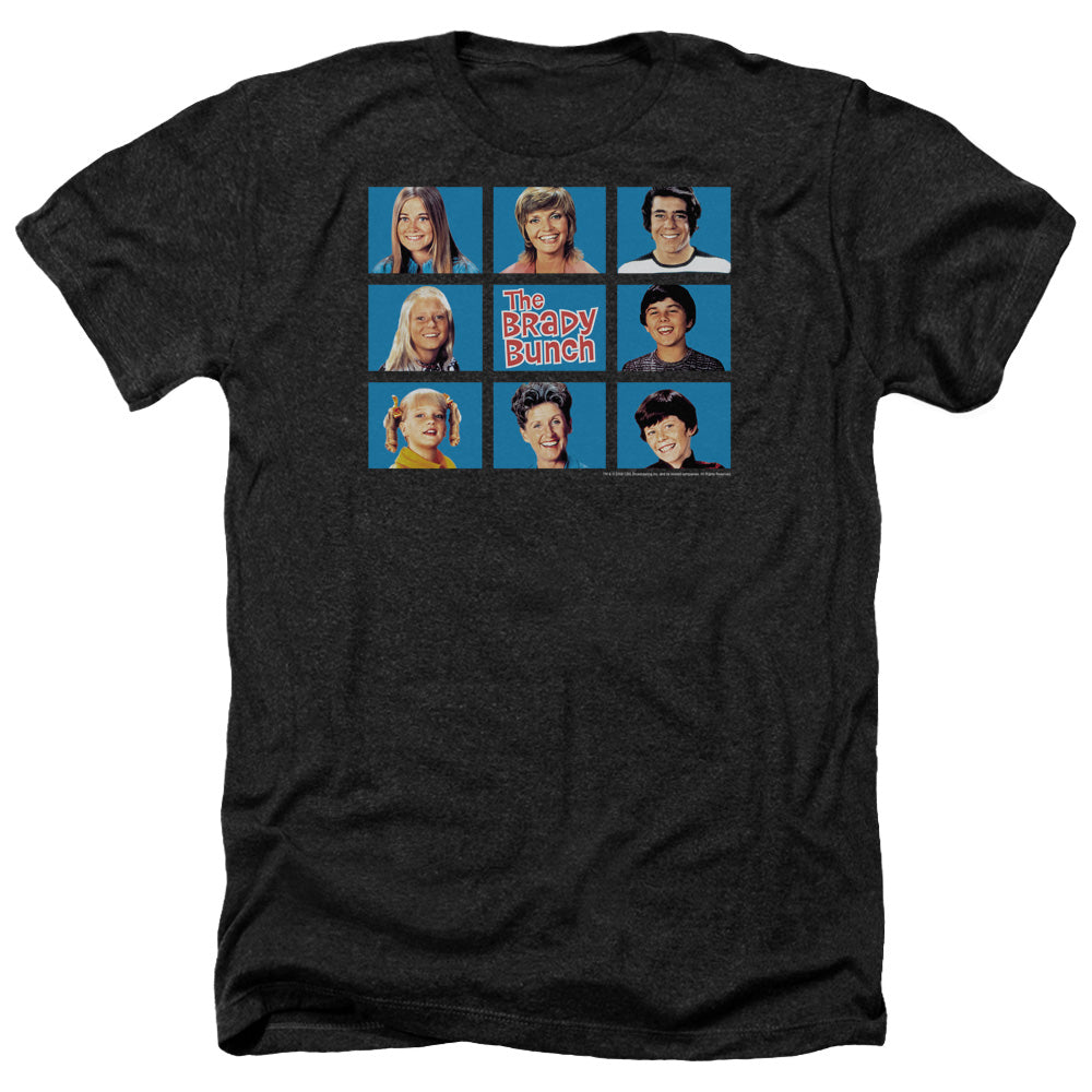 AN OFFCIALLY LICENSED BRADY BUNCH FRAMED MEN'S HEATHER T-SHIRT CHARCOAL