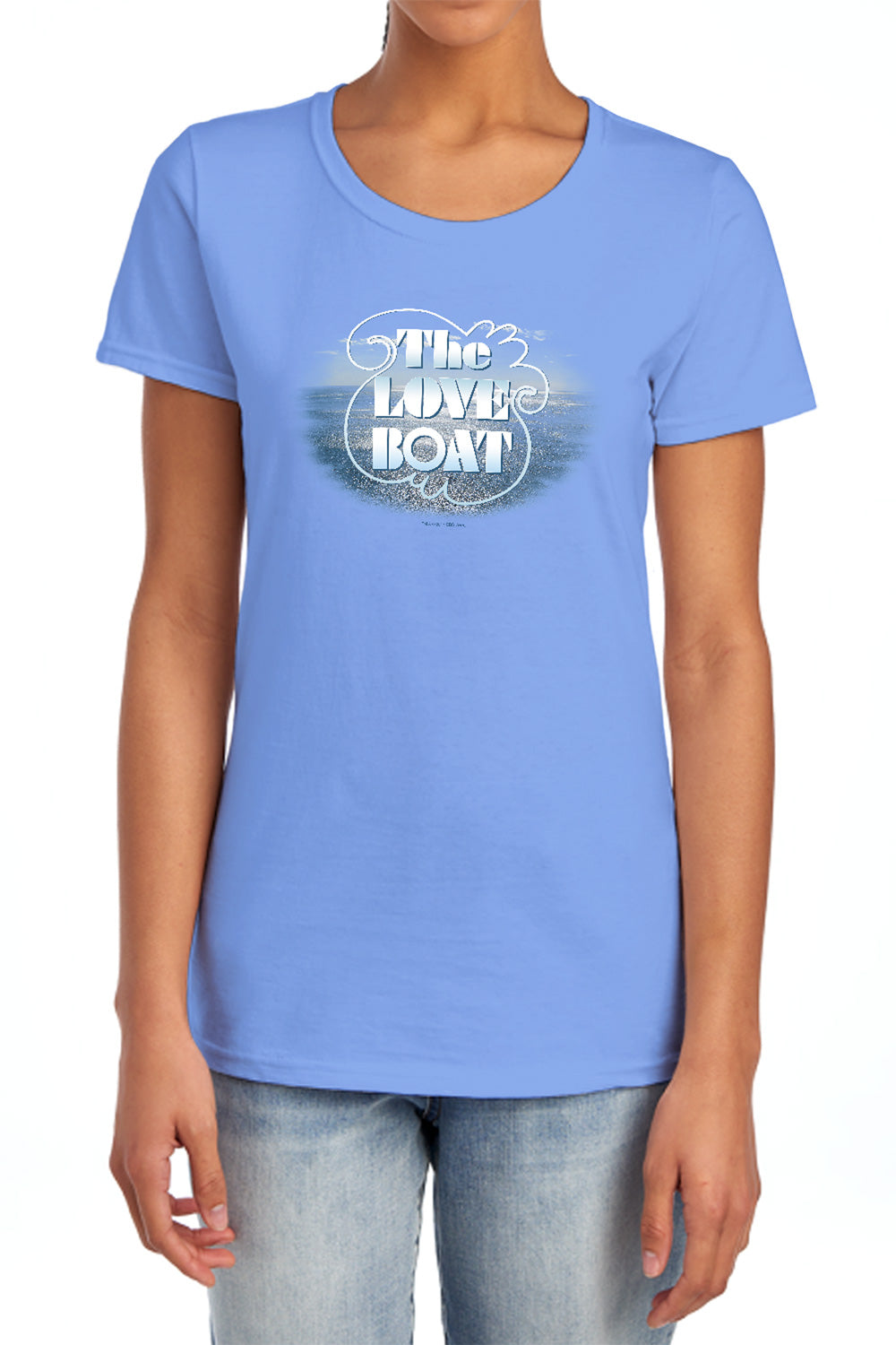 AN OFFCIALLY LICENSED LOVE BOAT THE LOVE BOAT WOMEN'S REGULAR FIT T-SHIRT CAROLINA BLUE