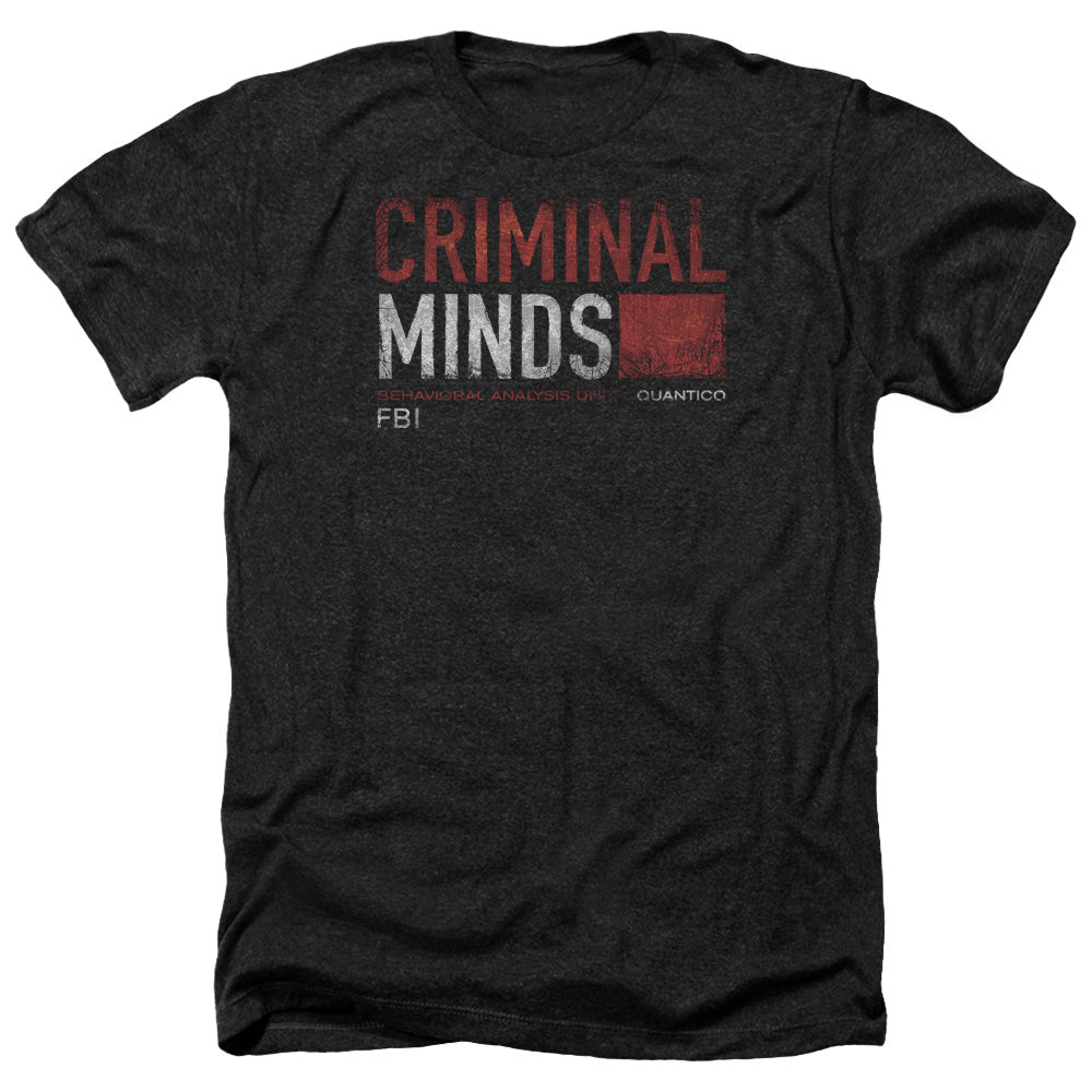 AN OFFCIALLY LICENSED CRIMINAL MINDS TITLE CARD MEN'S HEATHER T-SHIRT CHARCOAL