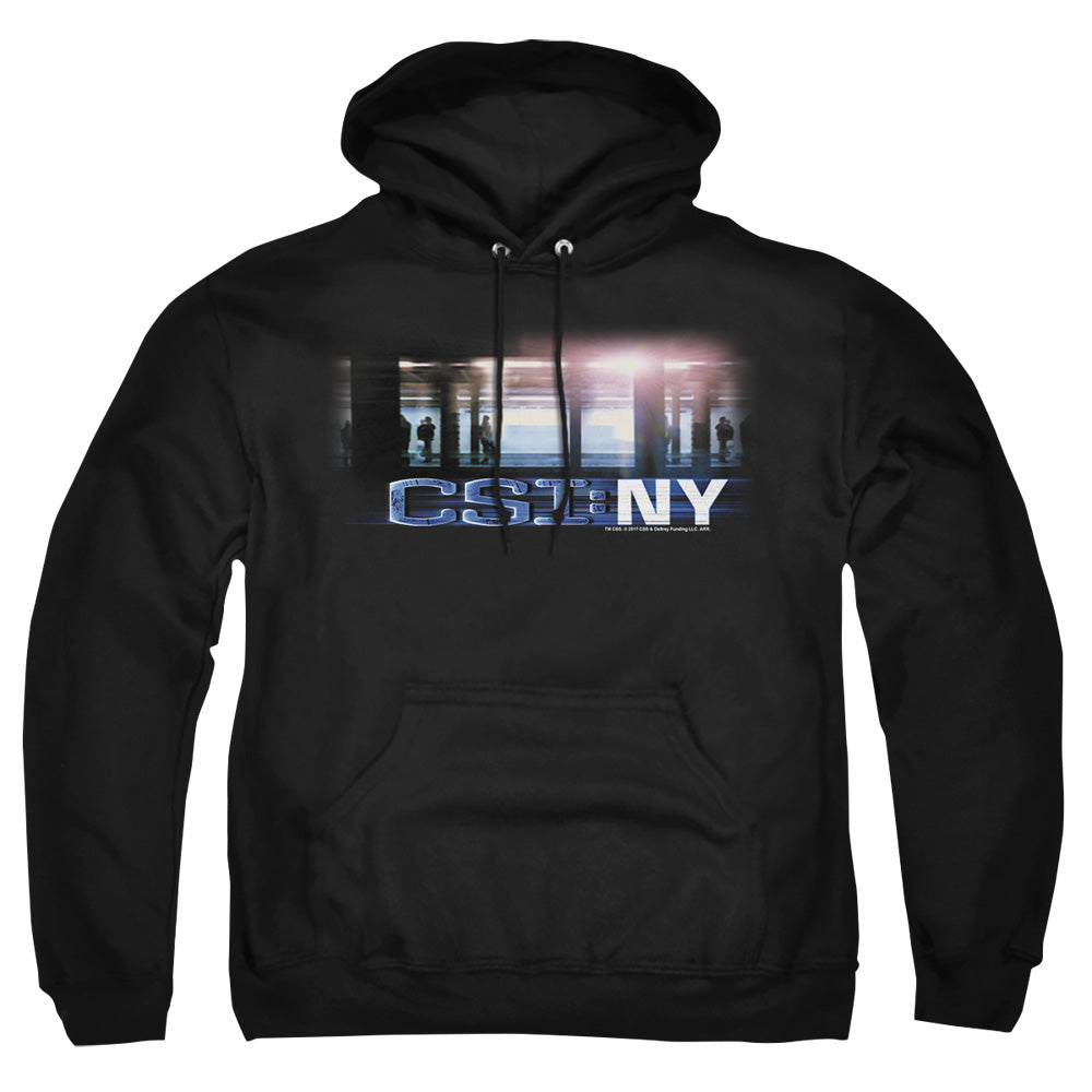 AN OFFCIALLY LICENSED CSI NEW YORK SUBWAY ADULT UNISEX PULLOVER HOODIE BLACK