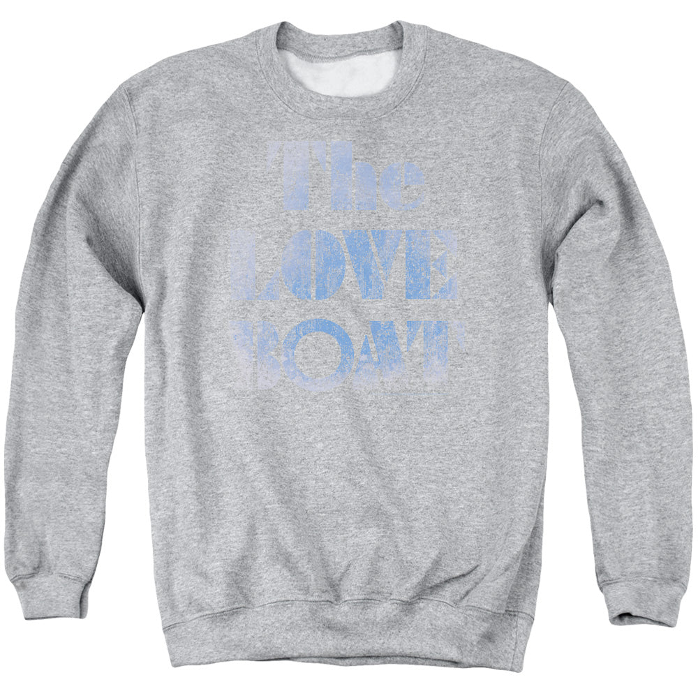 AN OFFCIALLY LICENSED LOVE BOAT DISTRESSED ADULT UNISEX CREWNECK SWEATSHIRT ATHLETIC HEATHER