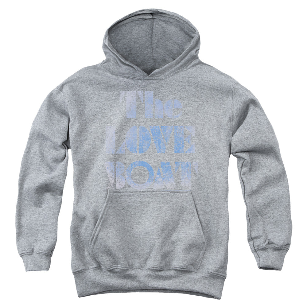 AN OFFCIALLY LICENSED LOVE BOAT DISTRESSED YOUTH HOODIE ATHLETIC HEATHER