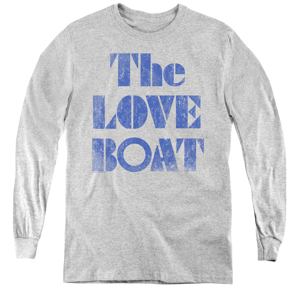 AN OFFCIALLY LICENSED LOVE BOAT DISTRESSED YOUTH LONG SLEEVE T-SHIRT ATHLETIC HEATHER