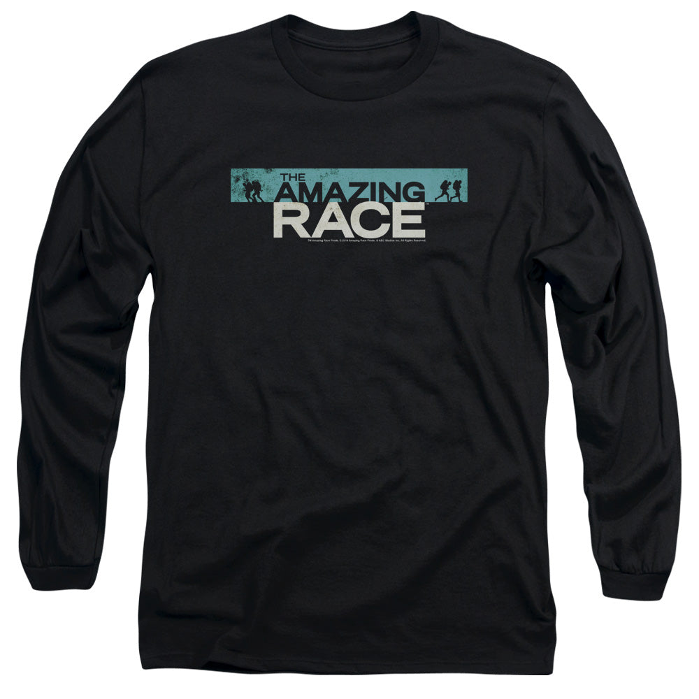 AN OFFCIALLY LICENSED AMAZING RACE BAR LOGO MEN'S LONG SLEEVE T-SHIRT BLACK