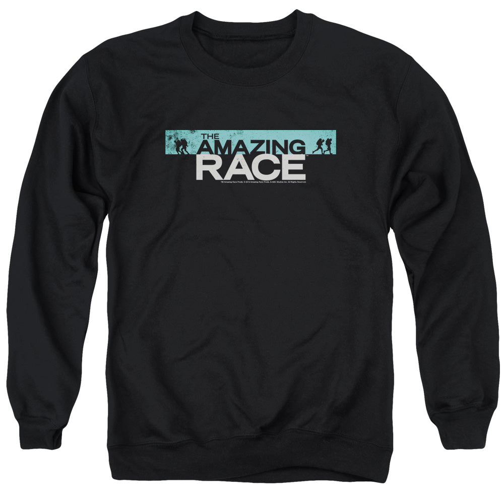 AN OFFCIALLY LICENSED AMAZING RACE BAR LOGO ADULT UNISEX CREWNECK SWEATSHIRT BLACK