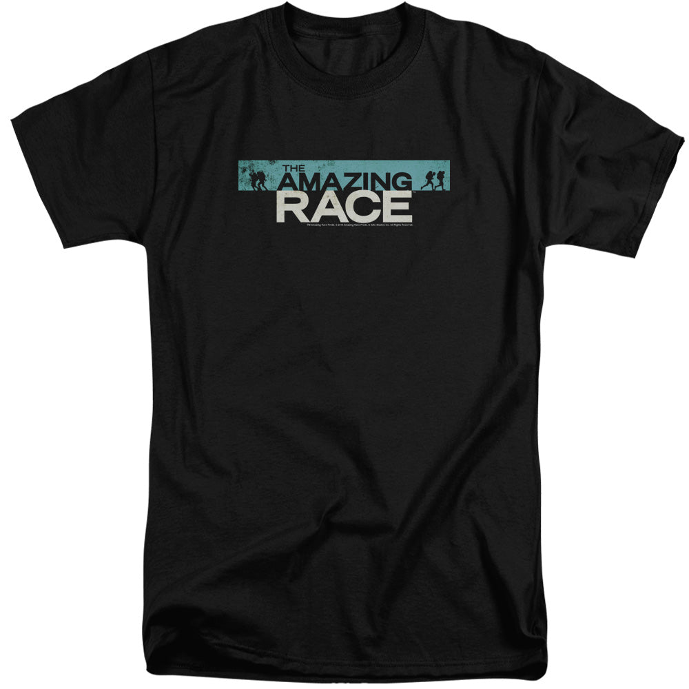 AN OFFCIALLY LICENSED AMAZING RACE BAR LOGO MEN'S TALL FIT T-SHIRT BLACK