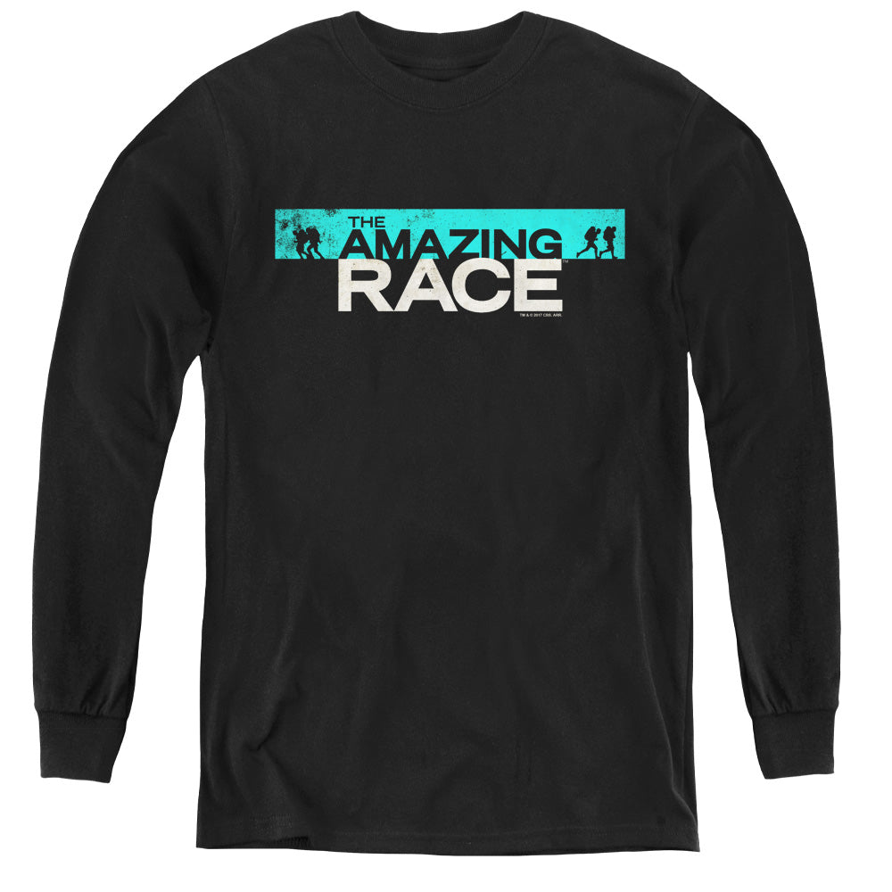AN OFFCIALLY LICENSED AMAZING RACE BAR LOGO YOUTH LONG SLEEVE T-SHIRT BLACK