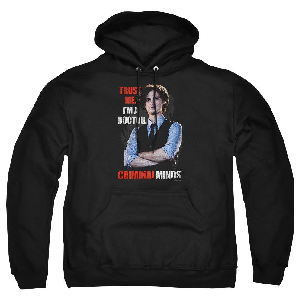 AN OFFCIALLY LICENSED CRIMINAL MINDS TRUST ME ADULT UNISEX PULLOVER HOODIE BLACK