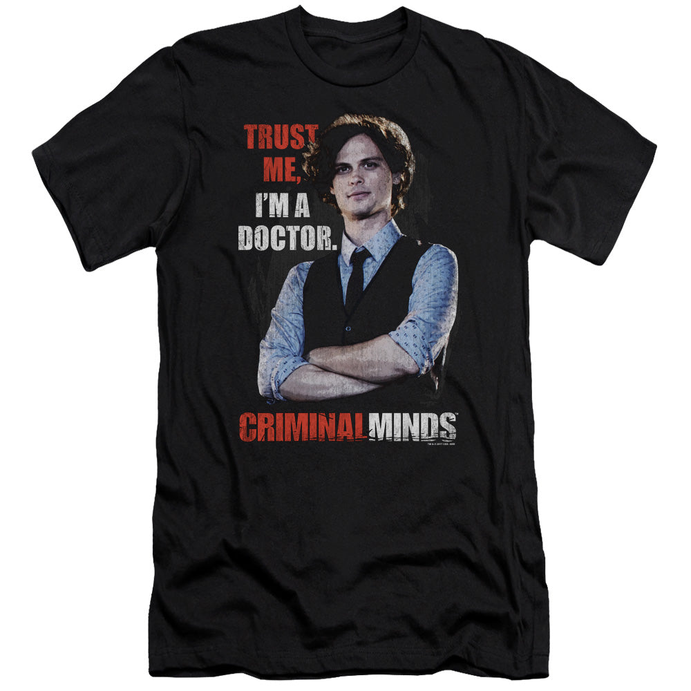 AN OFFCIALLY LICENSED CRIMINAL MINDS TRUST ME MEN'S PREMIUM SLIM FIT T-SHIRT BLACK