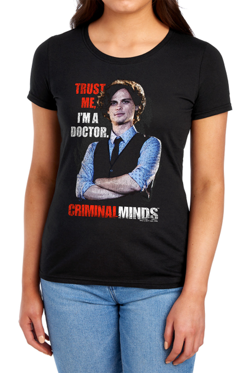 AN OFFCIALLY LICENSED CRIMINAL MINDS TRUST ME WOMEN'S REGULAR FIT T-SHIRT BLACK