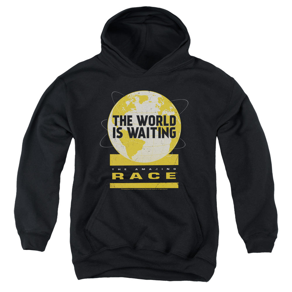 AN OFFCIALLY LICENSED AMAZING RACE WAITING WORLD YOUTH HOODIE BLACK