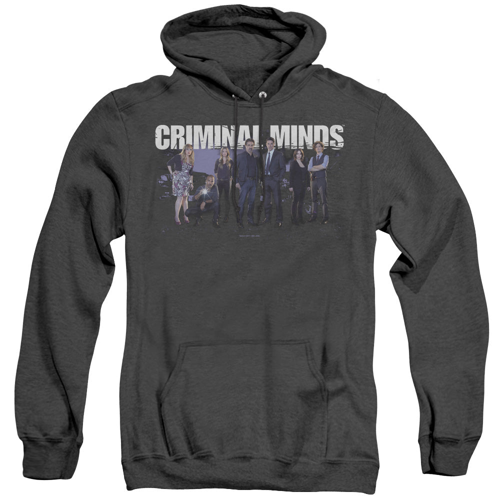 AN OFFCIALLY LICENSED CRIMINAL MINDS SEASON 10 CAST ADULT UNISEX HEATHER PULLOVER HOODIE BLACK