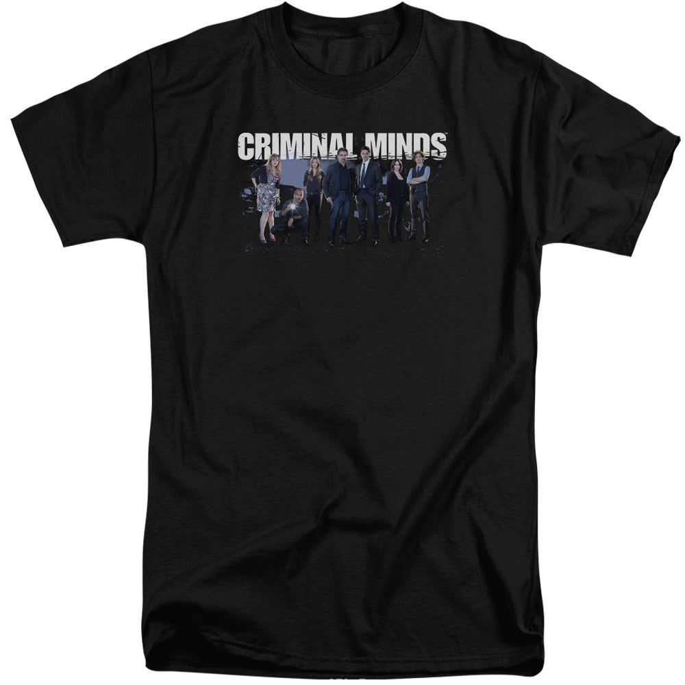AN OFFCIALLY LICENSED CRIMINAL MINDS SEASON 10 CAST MEN'S TALL FIT T-SHIRT BLACK