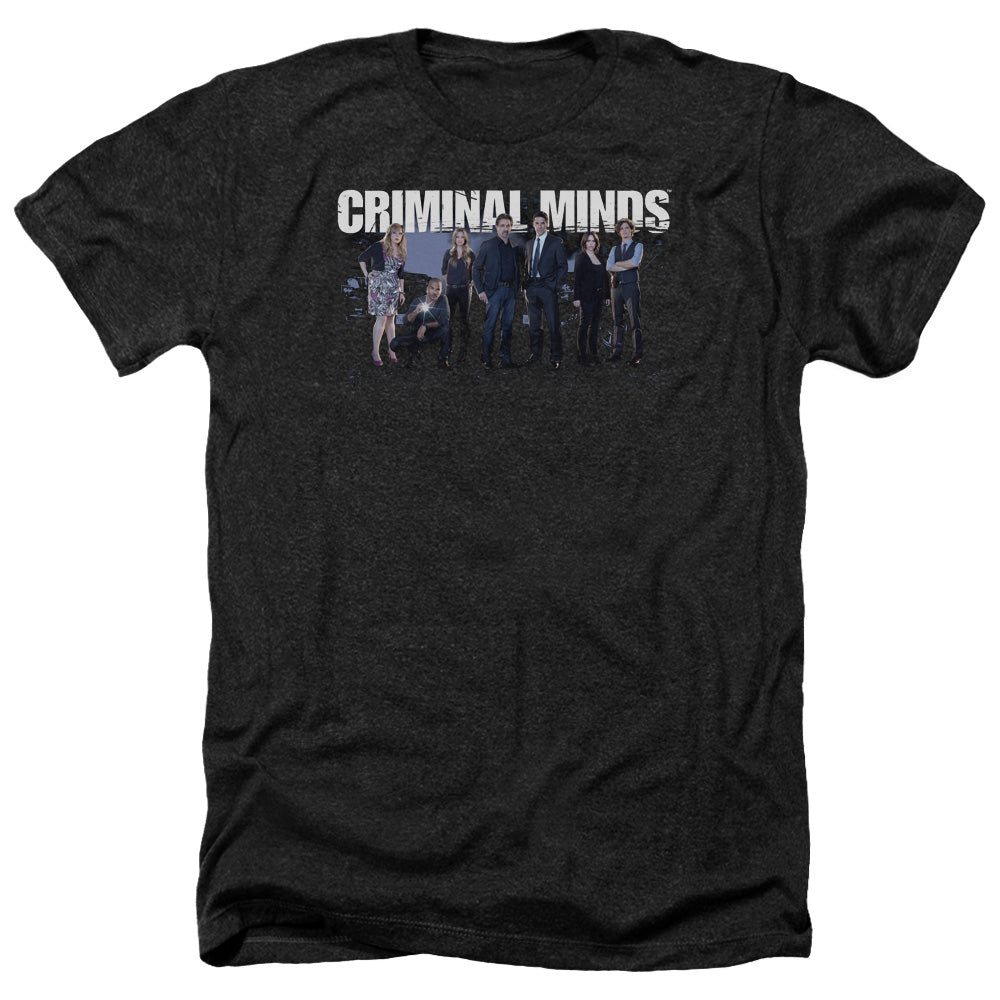 AN OFFCIALLY LICENSED CRIMINAL MINDS SEASON 10 CAST MEN'S HEATHER T-SHIRT CHARCOAL