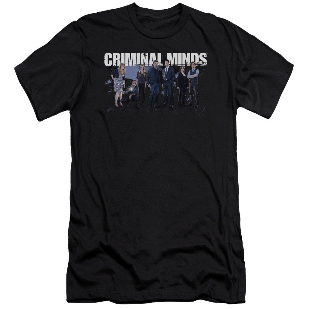 AN OFFCIALLY LICENSED CRIMINAL MINDS SEASON 10 CAST MEN'S PREMIUM SLIM FIT T-SHIRT BLACK