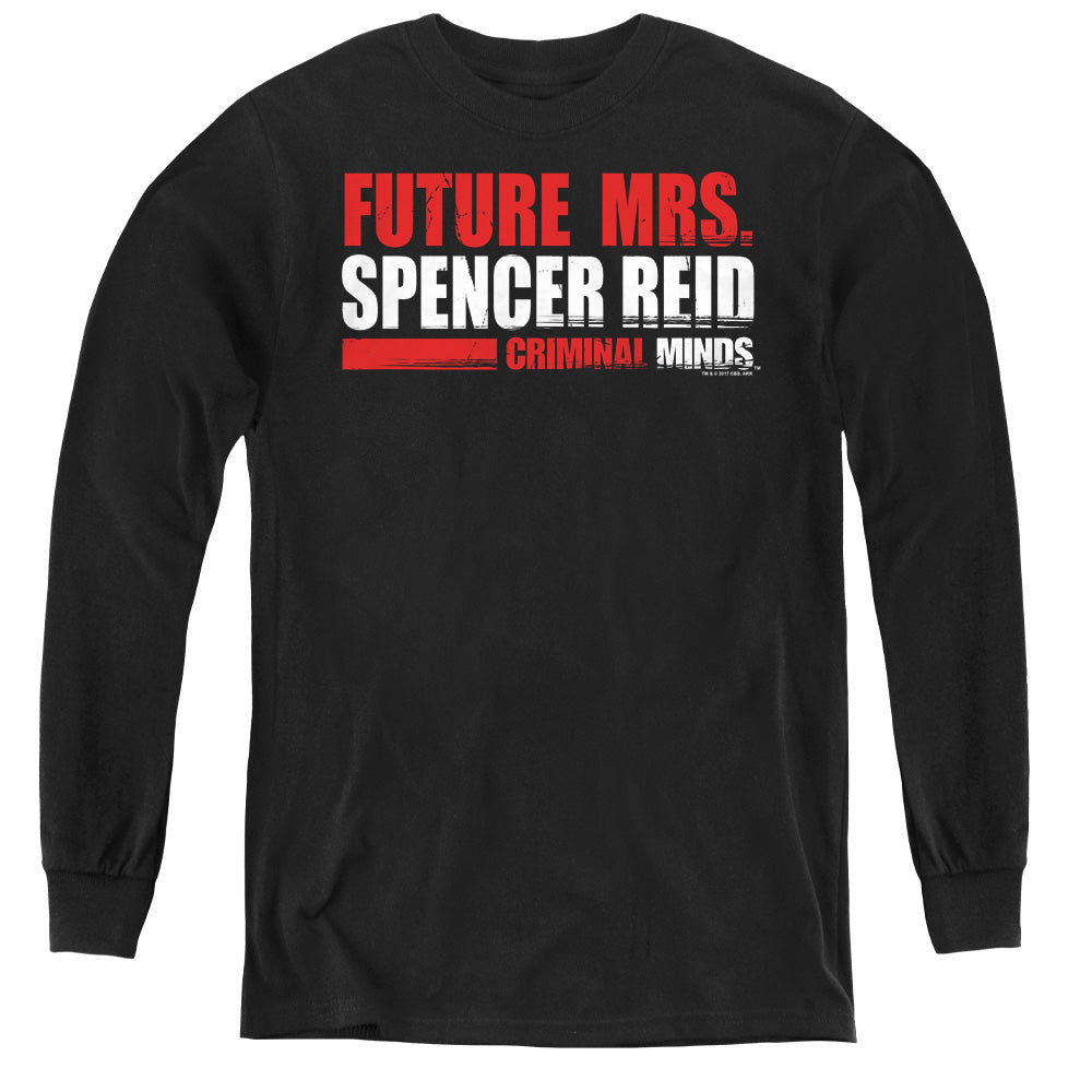 AN OFFCIALLY LICENSED CRIMINAL MINDS FUTURE BRIDE YOUTH LONG SLEEVE T-SHIRT BLACK