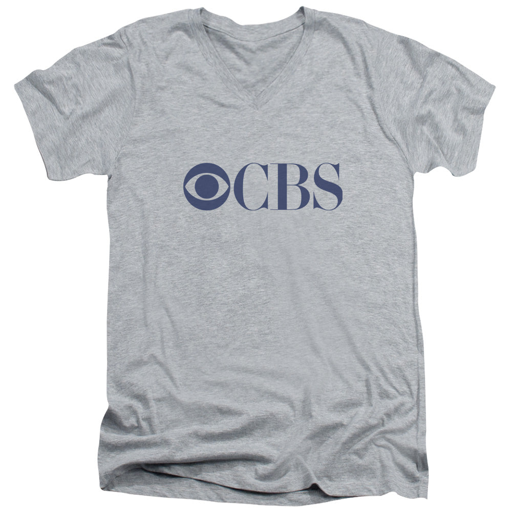 AN OFFCIALLY LICENSED CBS LOGO CBS LOGO MEN'S V-NECK T-SHIRT ATHLETIC HEATHER