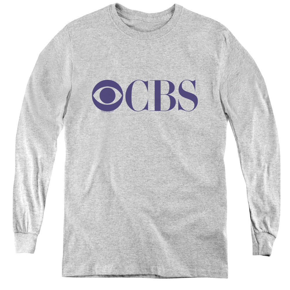AN OFFCIALLY LICENSED CBS LOGO CBS LOGO YOUTH LONG SLEEVE T-SHIRT ATHLETIC HEATHER