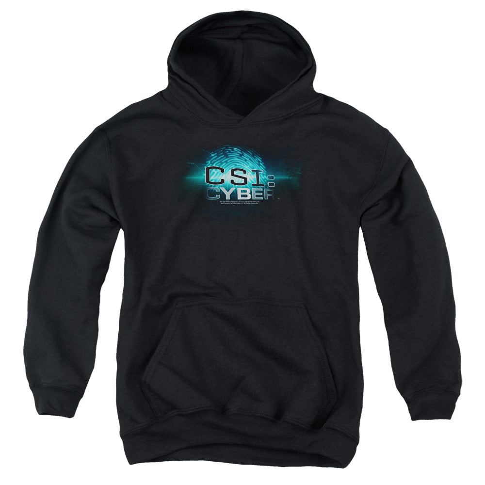 AN OFFCIALLY LICENSED CSI: CYBER THUMB PRINT YOUTH HOODIE BLACK
