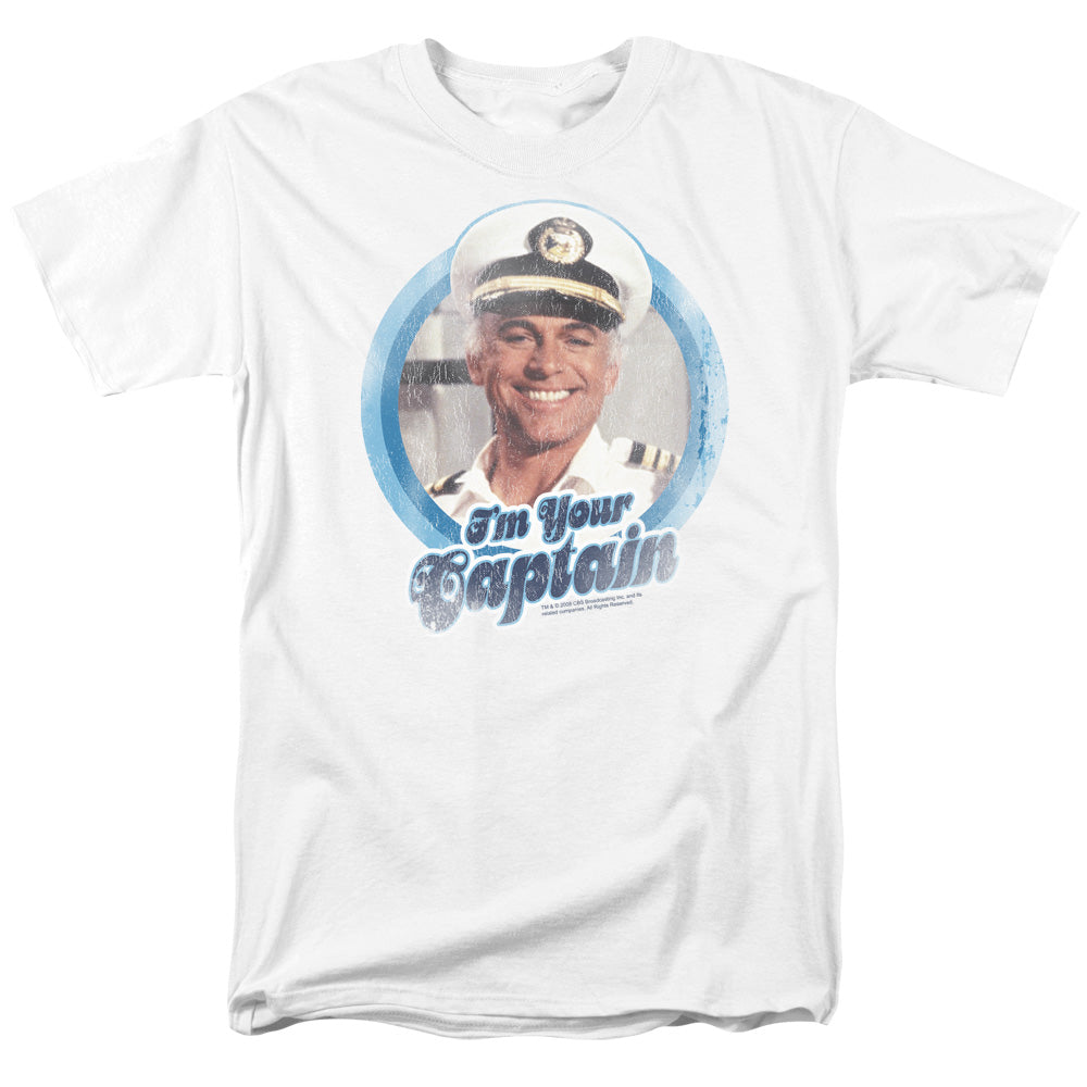 AN OFFCIALLY LICENSED LOVE BOAT IM YOUR CAPTAIN MEN'S REGULAR FIT T-SHIRT WHITE