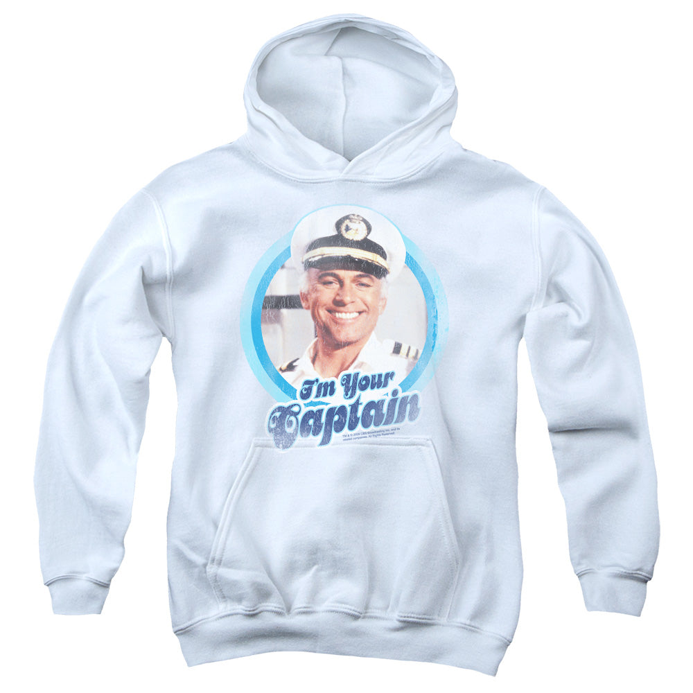 AN OFFCIALLY LICENSED LOVE BOAT IM YOUR CAPTAIN YOUTH HOODIE WHITE