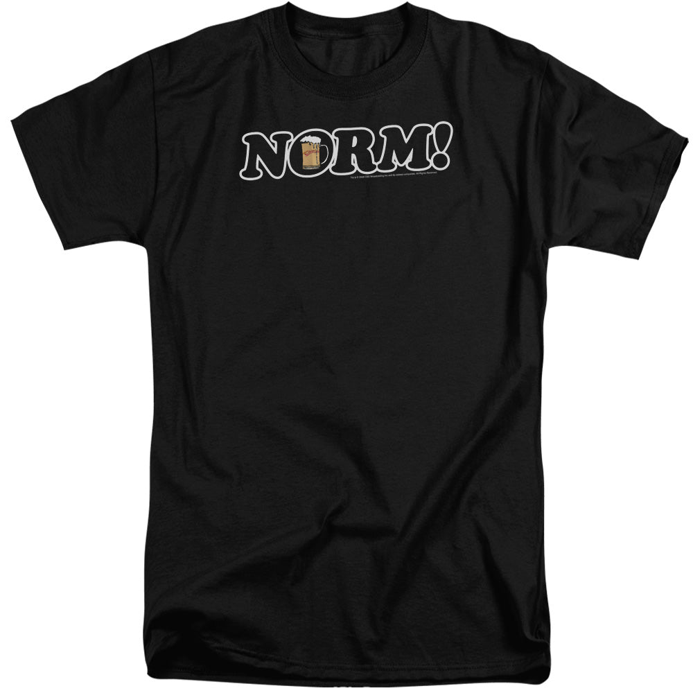 AN OFFCIALLY LICENSED CHEERS NORM! MEN'S TALL FIT T-SHIRT BLACK