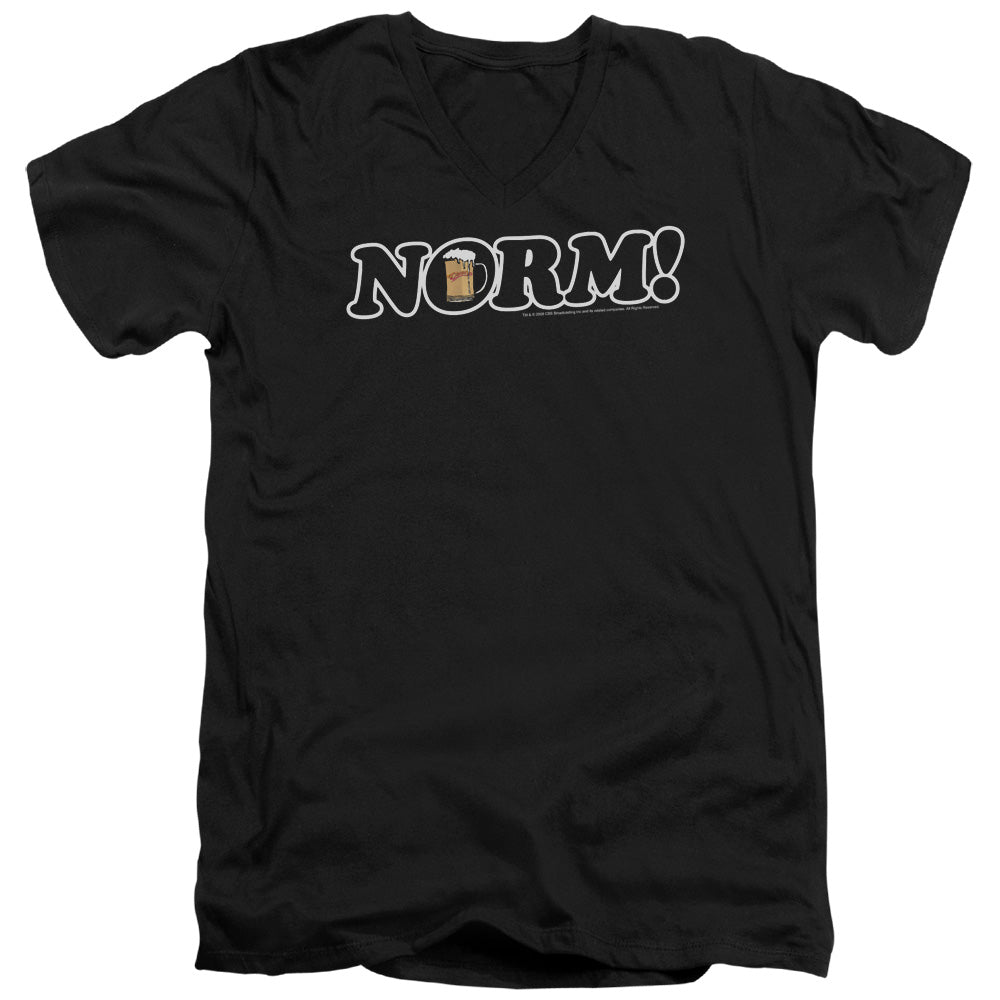 AN OFFCIALLY LICENSED CHEERS NORM! MEN'S V-NECK T-SHIRT BLACK