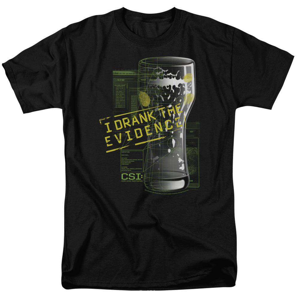 AN OFFCIALLY LICENSED CSI I DRANK THE EVIDENCE MEN'S REGULAR FIT T-SHIRT BLACK