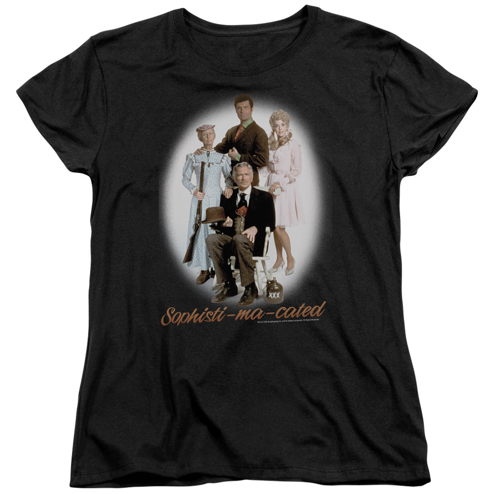 AN OFFCIALLY LICENSED BEVERLY HILLBILLIES SOPHISTIMACATED WOMEN'S REGULAR FIT T-SHIRT BLACK
