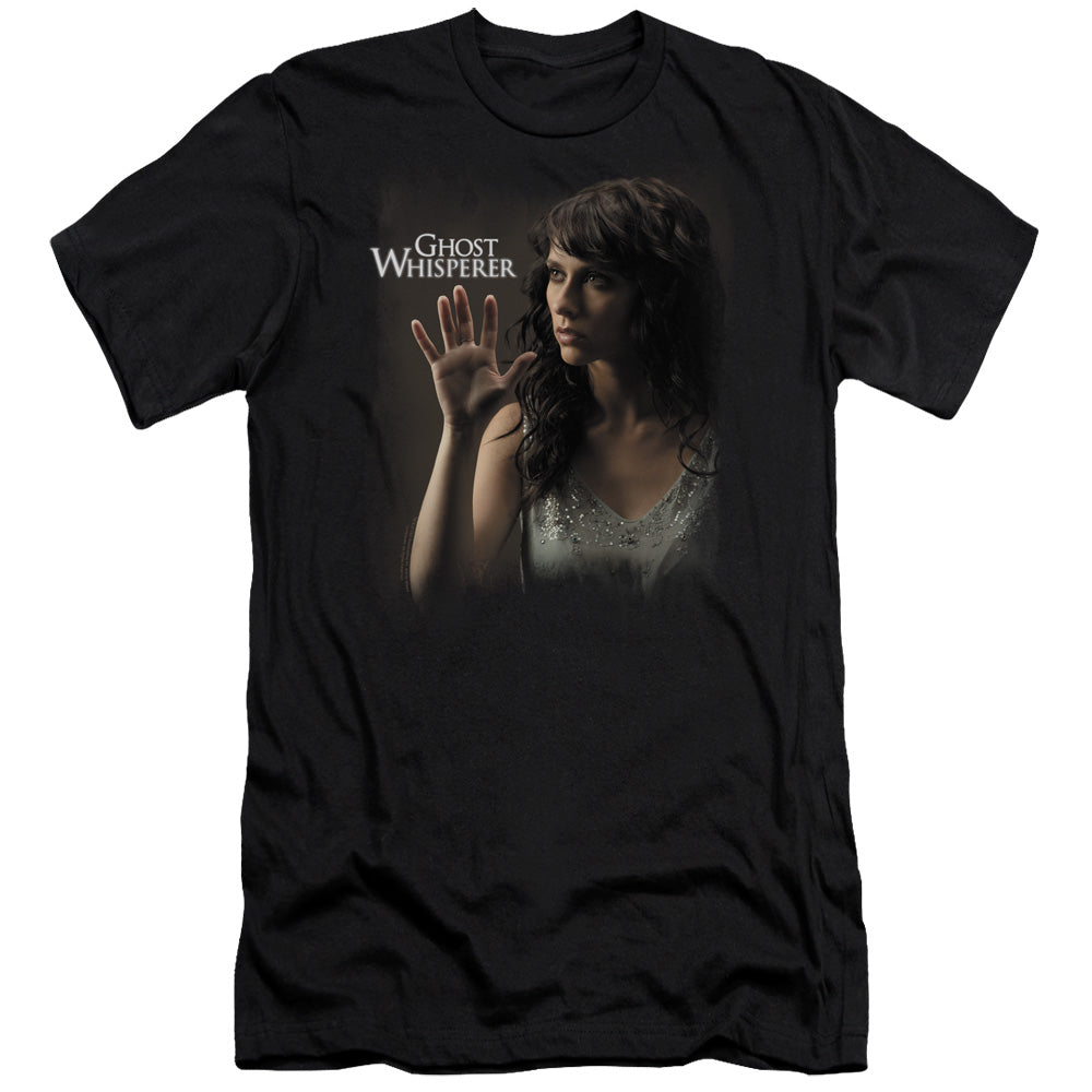 AN OFFCIALLY LICENSED GHOST WHISPERER ETHEREAL MEN'S PREMIUM SLIM FIT T-SHIRT BLACK