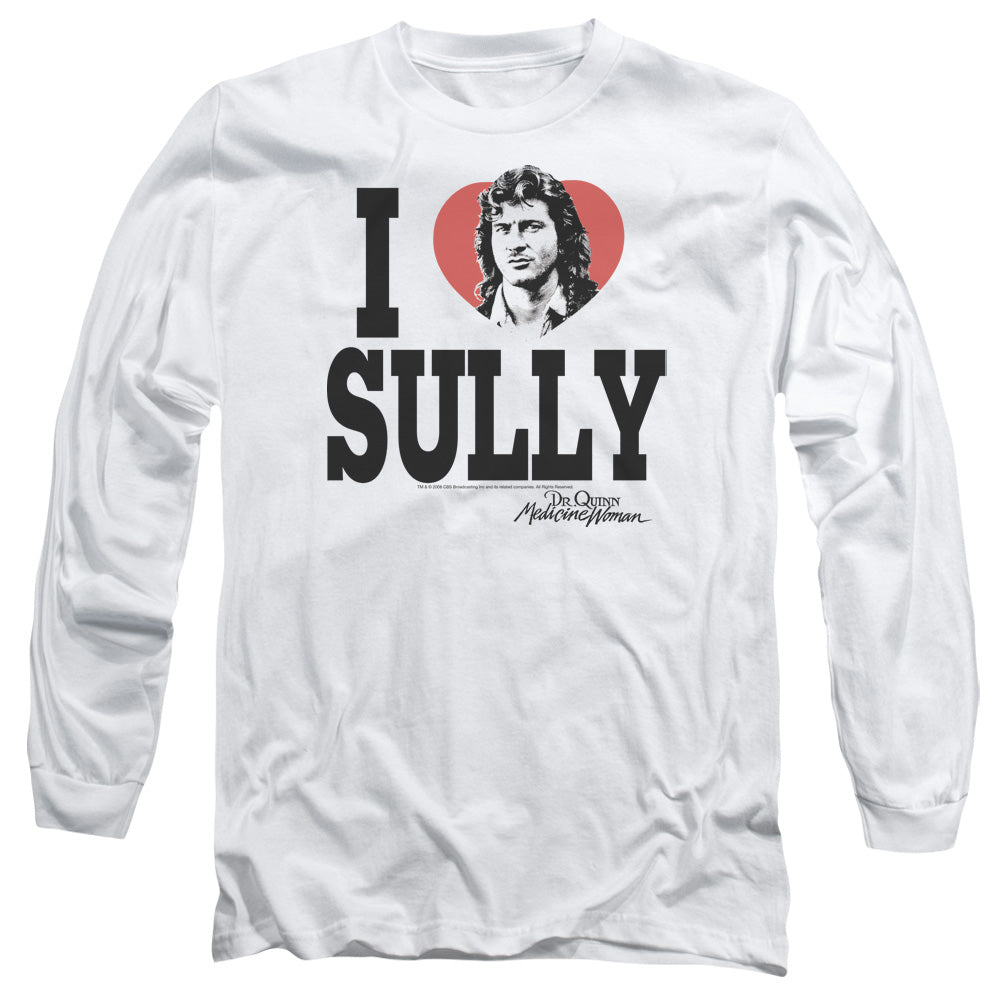 AN OFFCIALLY LICENSED DR.QUINN I HEART SULLY MEN'S LONG SLEEVE T-SHIRT WHITE