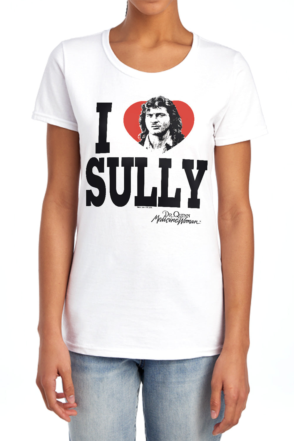 AN OFFCIALLY LICENSED DR.QUINN I HEART SULLY WOMEN'S REGULAR FIT T-SHIRT WHITE