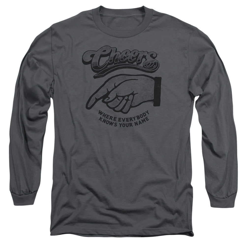 AN OFFCIALLY LICENSED CHEERS THE STANDARD MEN'S LONG SLEEVE T-SHIRT CHARCOAL