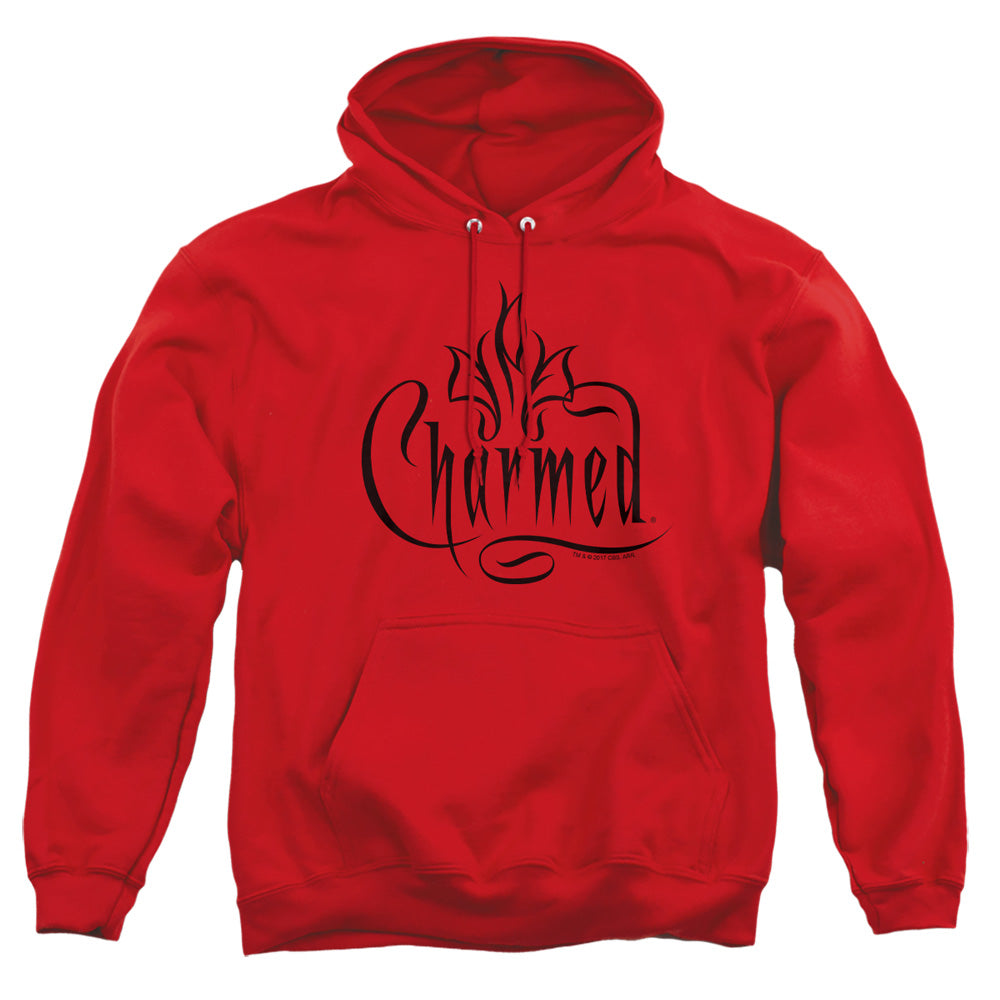 AN OFFCIALLY LICENSED CHARMED CHARMED LOGO ADULT UNISEX PULLOVER HOODIE RED