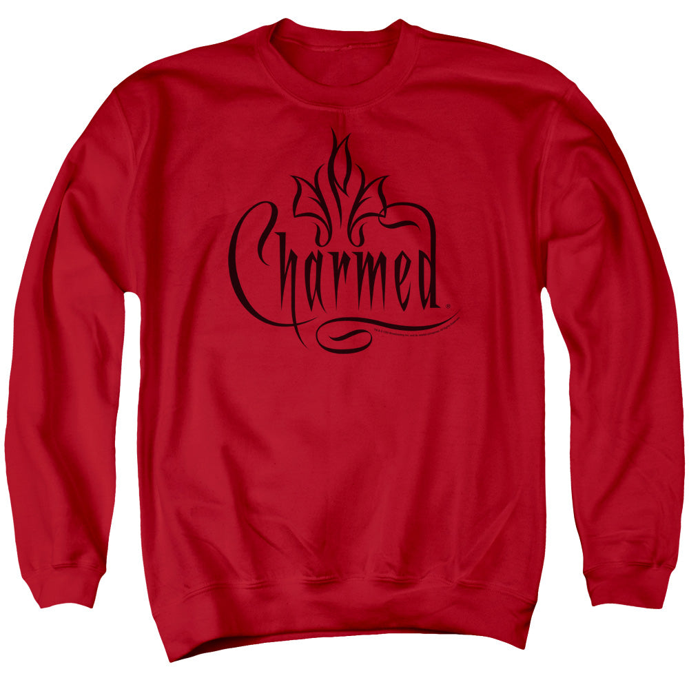 AN OFFCIALLY LICENSED CHARMED CHARMED LOGO ADULT UNISEX CREWNECK SWEATSHIRT RED