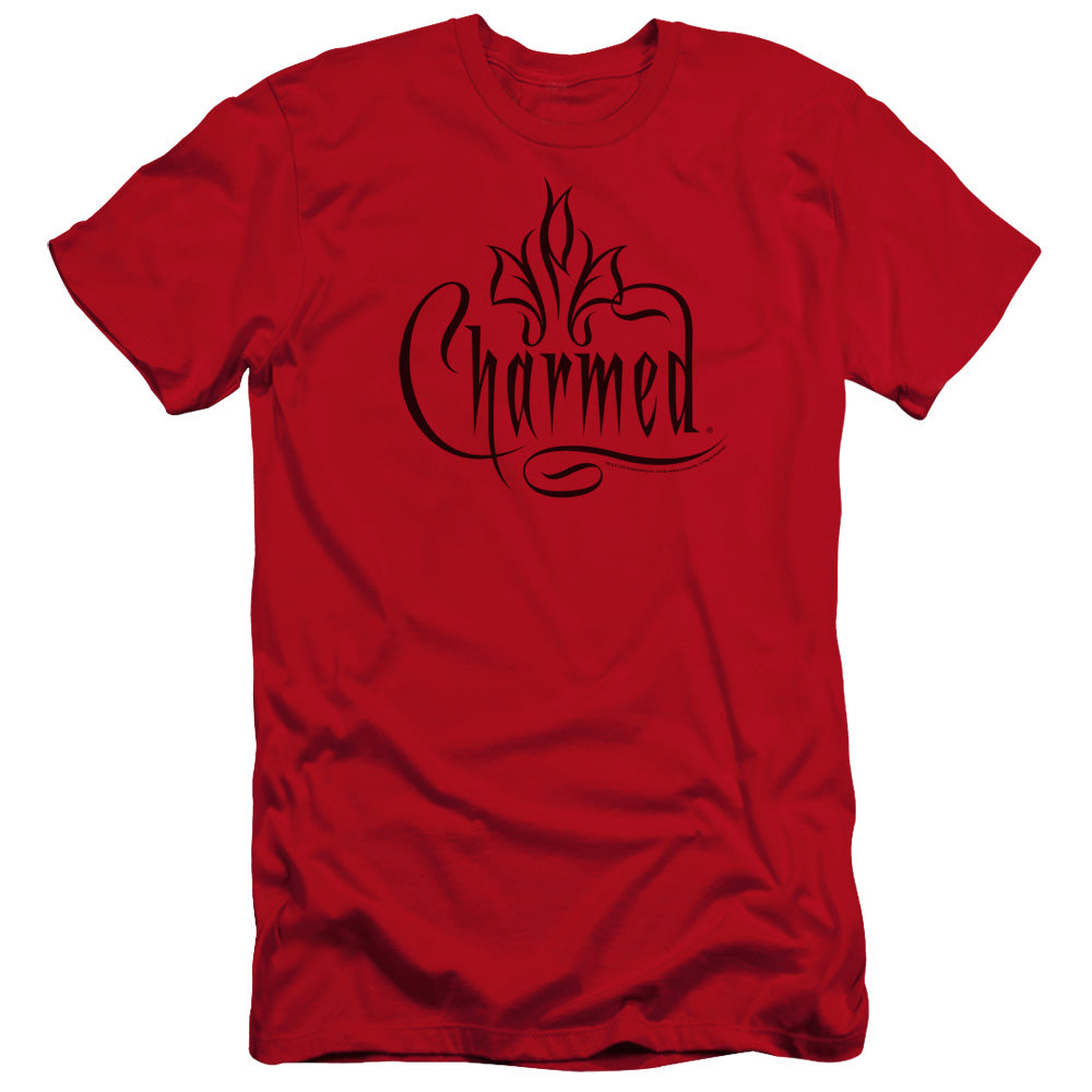 AN OFFCIALLY LICENSED CHARMED CHARMED LOGO MEN'S PREMIUM SLIM FIT T-SHIRT RED