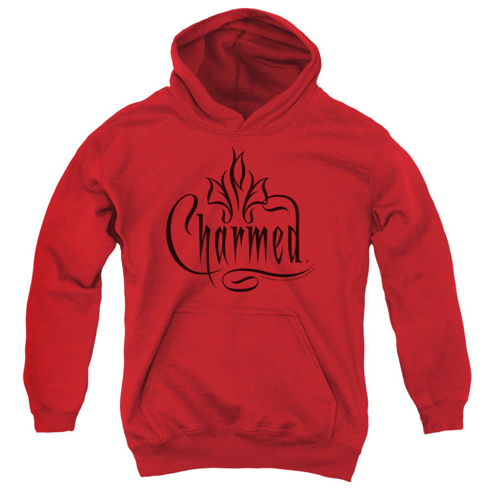 AN OFFCIALLY LICENSED CHARMED CHARMED LOGO YOUTH HOODIE RED