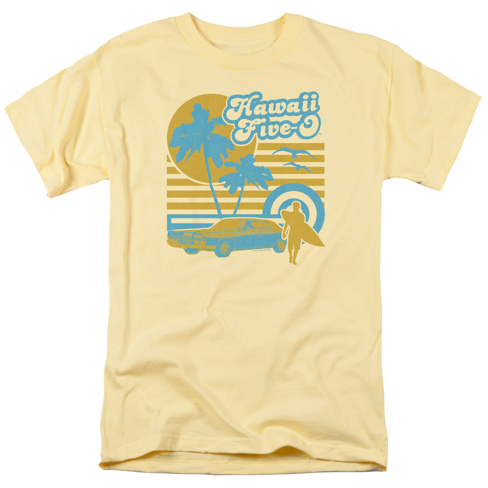 AN OFFCIALLY LICENSED HAWAII 5 0 5 0 SURFER MEN'S REGULAR FIT T-SHIRT BANANA
