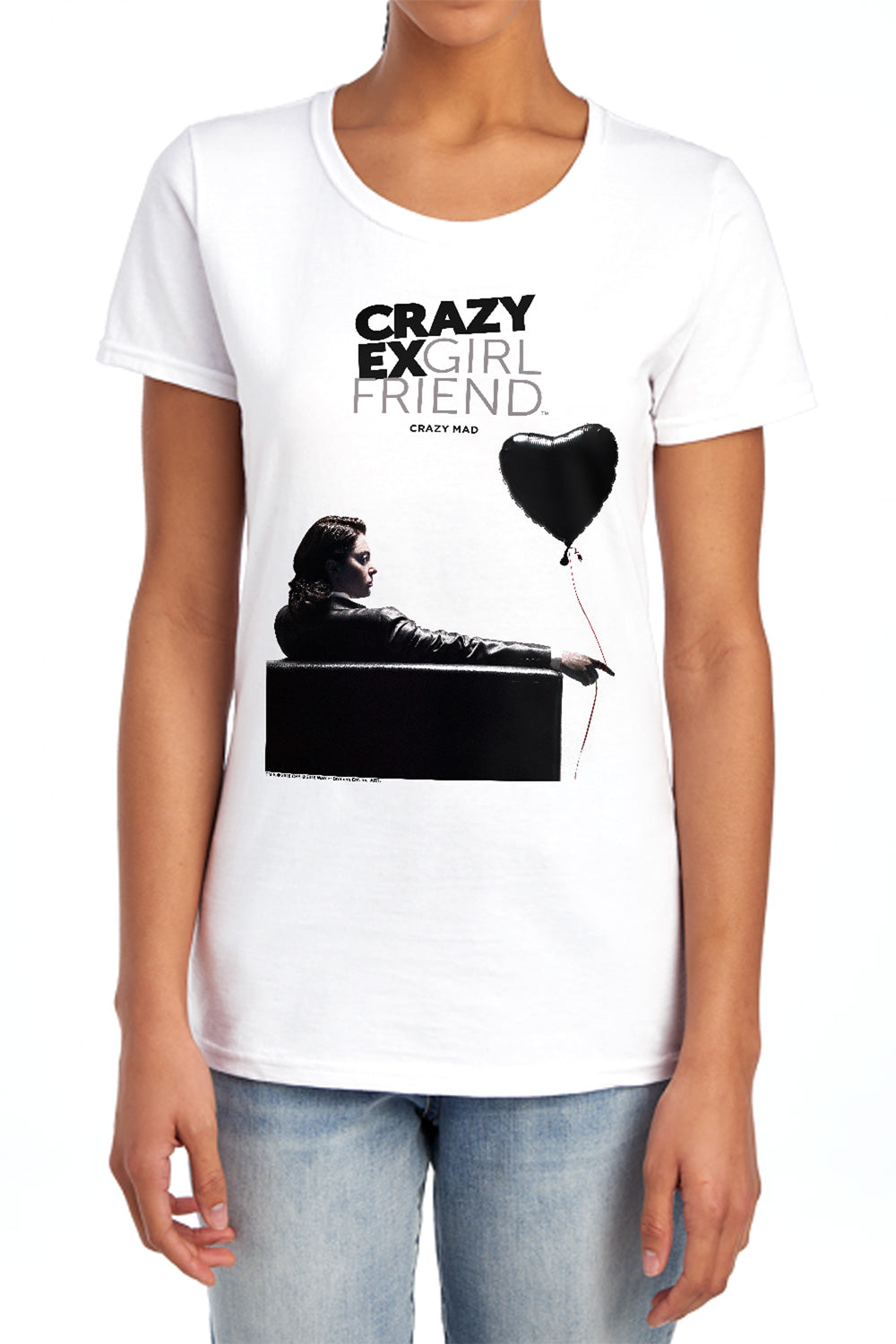 AN OFFCIALLY LICENSED CRAZY EX GIRLFRIEND CRAZY MAD WOMEN'S REGULAR FIT T-SHIRT WHITE