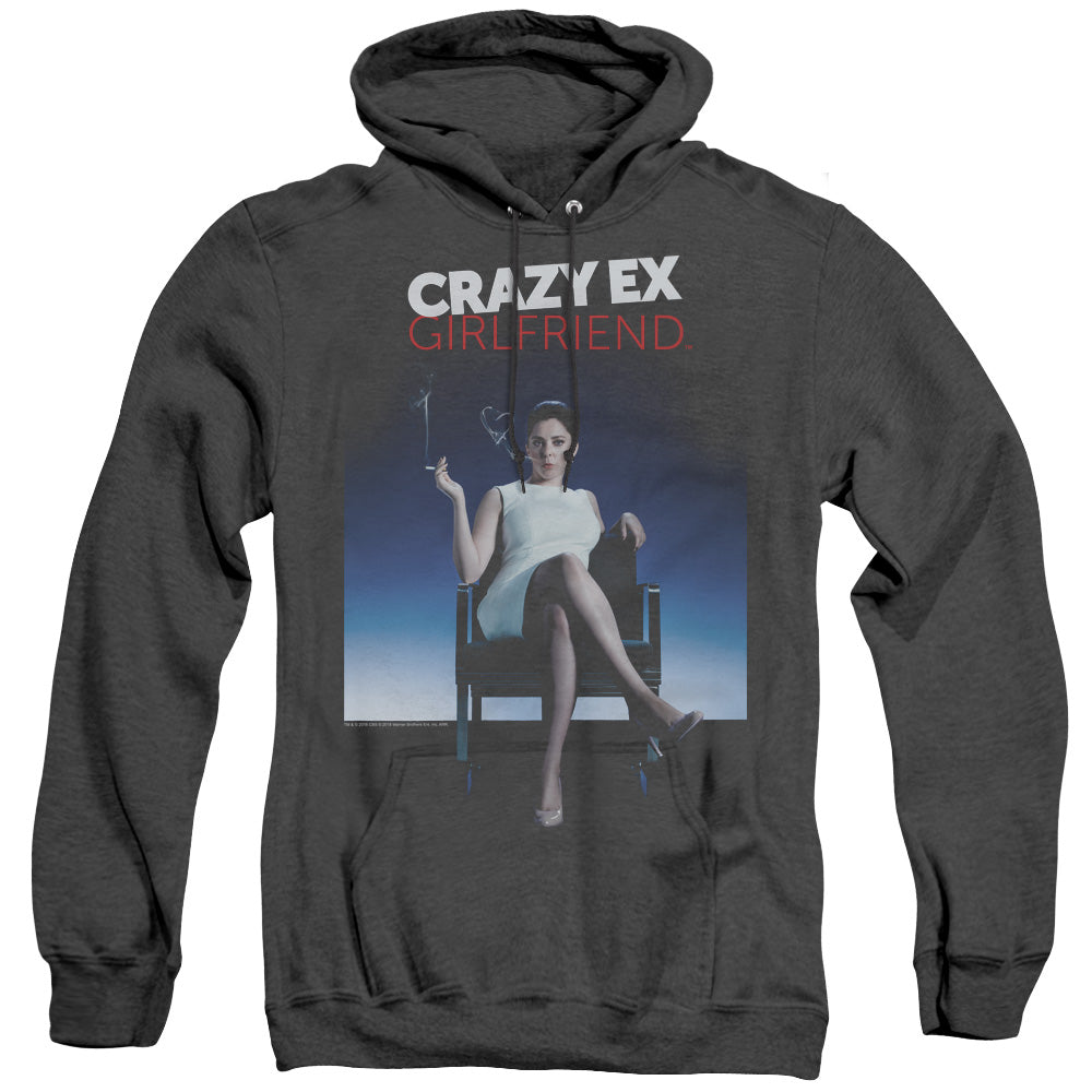 AN OFFCIALLY LICENSED CRAZY EX GIRLFRIEND CRAZY INSTINCT ADULT UNISEX HEATHER PULLOVER HOODIE BLACK