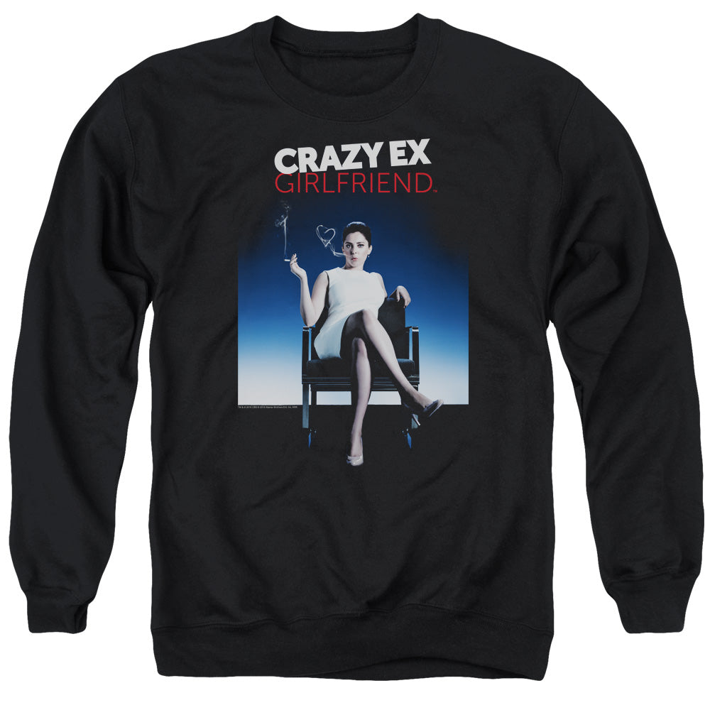 AN OFFCIALLY LICENSED CRAZY EX GIRLFRIEND CRAZY INSTINCT ADULT UNISEX CREWNECK SWEATSHIRT BLACK