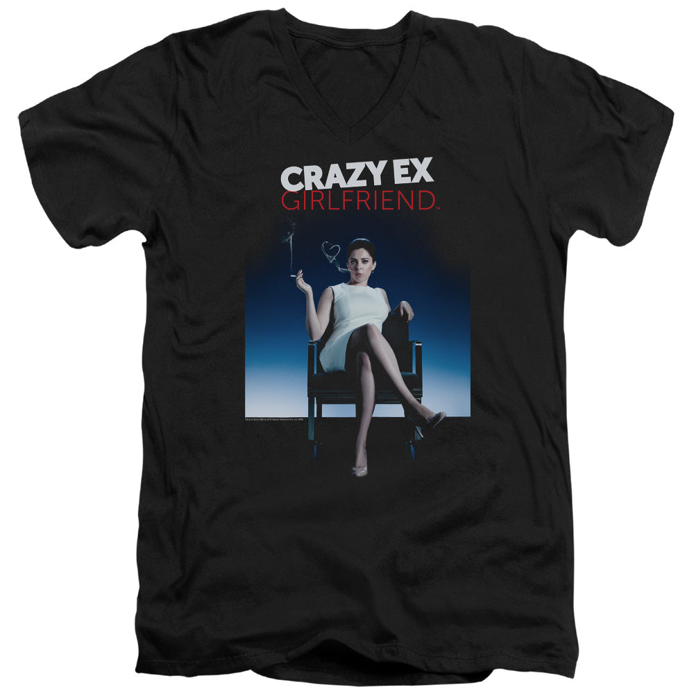AN OFFCIALLY LICENSED CRAZY EX GIRLFRIEND CRAZY INSTINCT MEN'S V-NECK T-SHIRT BLACK
