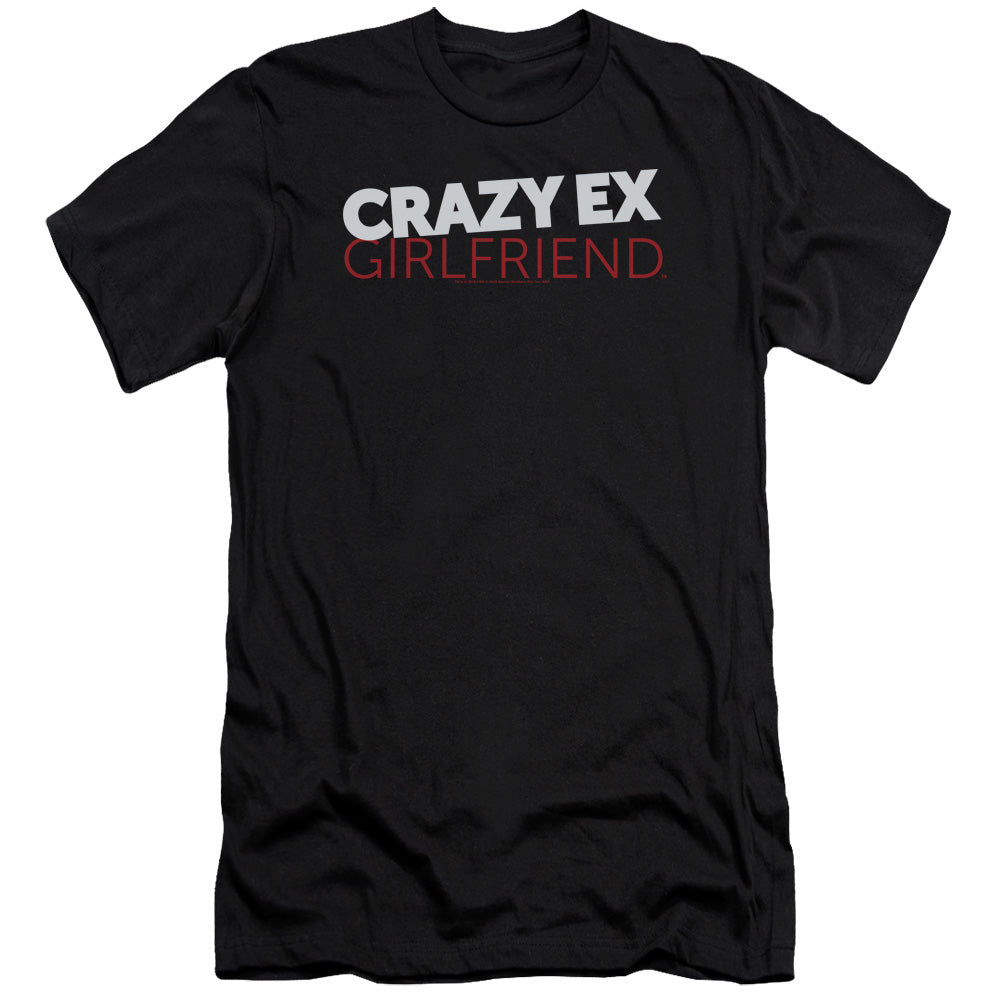 AN OFFCIALLY LICENSED CRAZY EX GIRLFRIEND CRAZY LOGO MEN'S PREMIUM SLIM FIT T-SHIRT BLACK