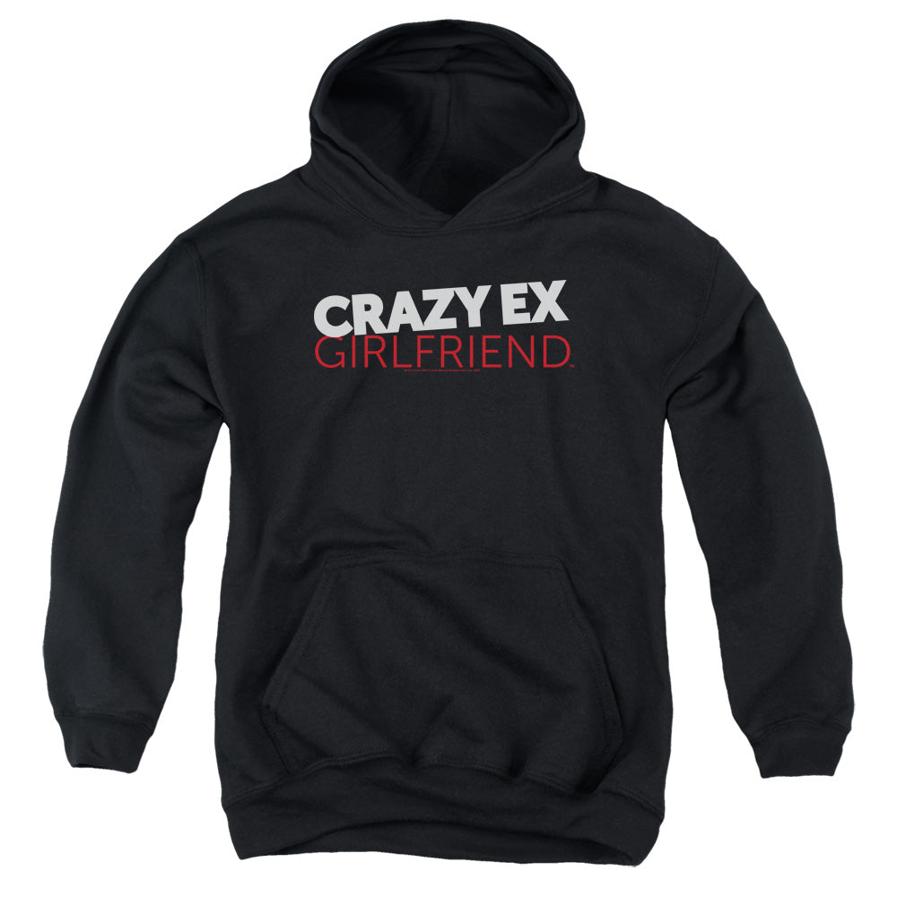 AN OFFCIALLY LICENSED CRAZY EX GIRLFRIEND CRAZY LOGO YOUTH HOODIE BLACK