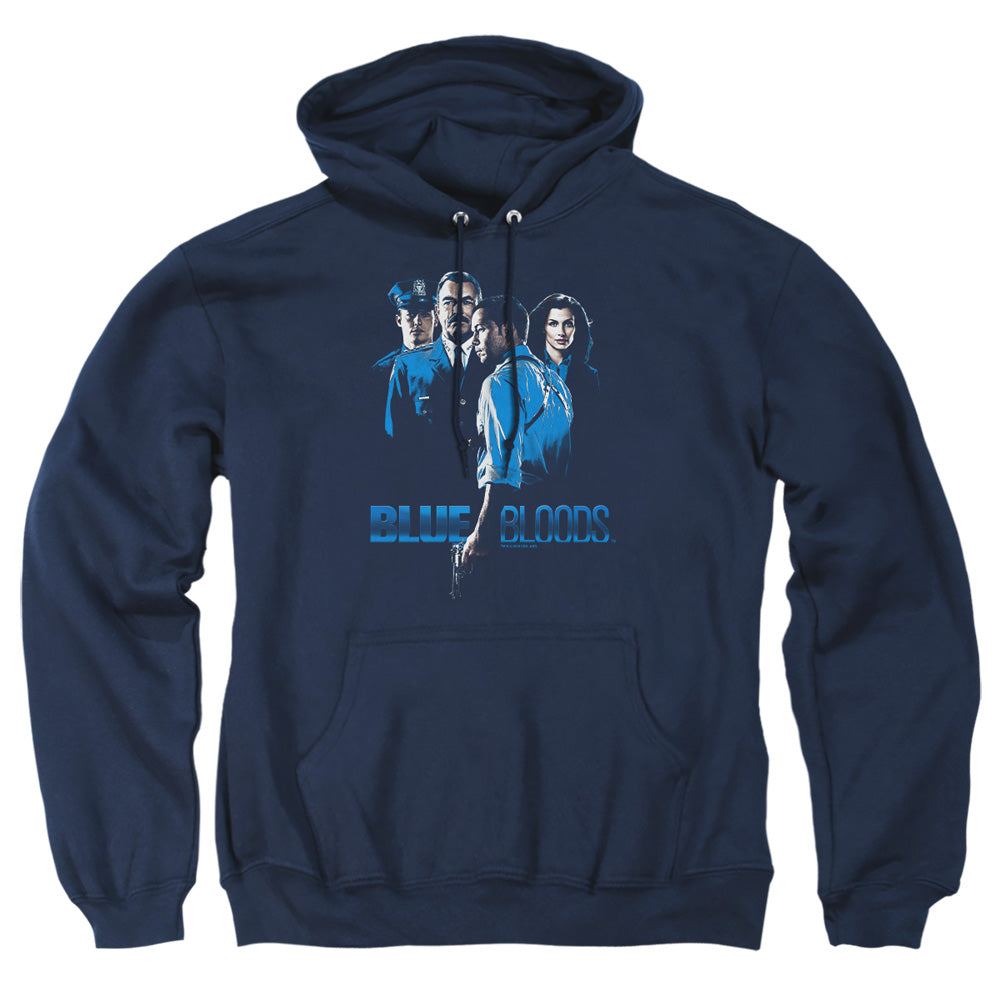 AN OFFCIALLY LICENSED BLUE BLOODS BLUE INVERTED ADULT UNISEX PULLOVER HOODIE NAVY