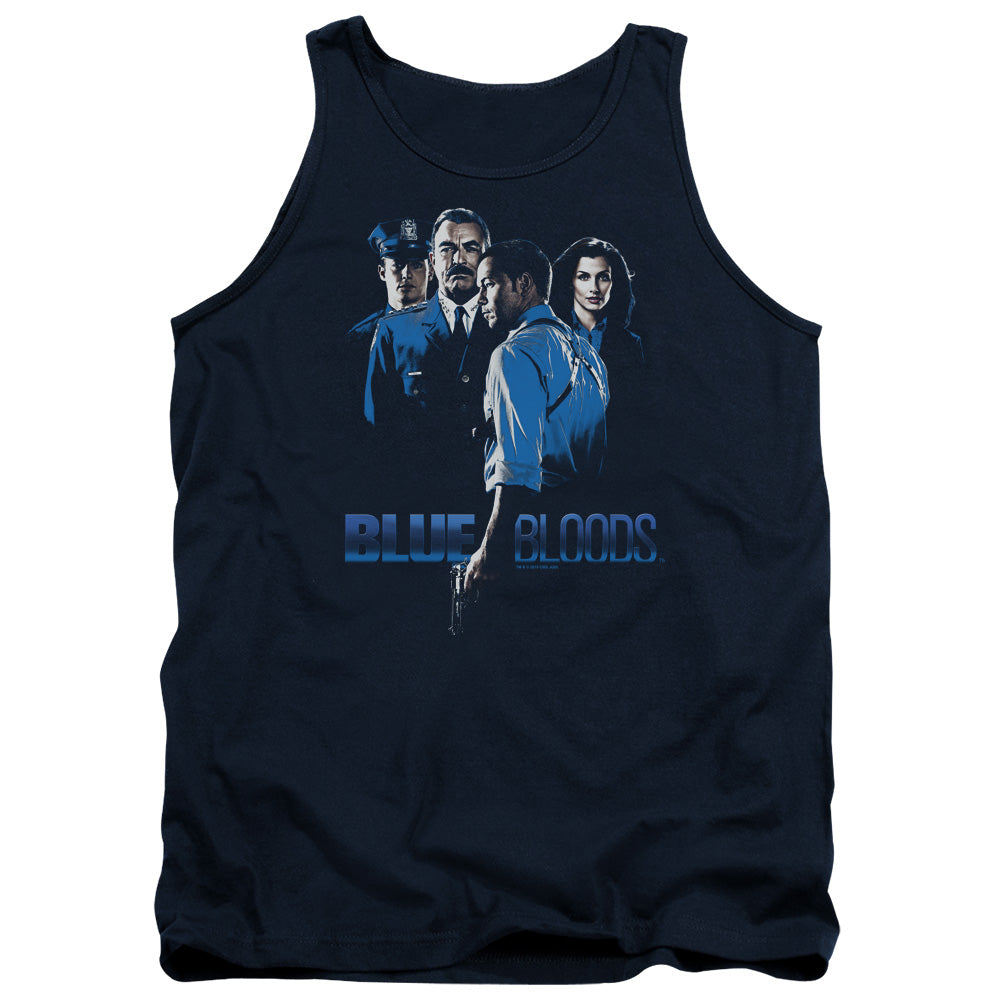 AN OFFCIALLY LICENSED BLUE BLOODS BLUE INVERTED ADULT UNISEX TANK TOP NAVY