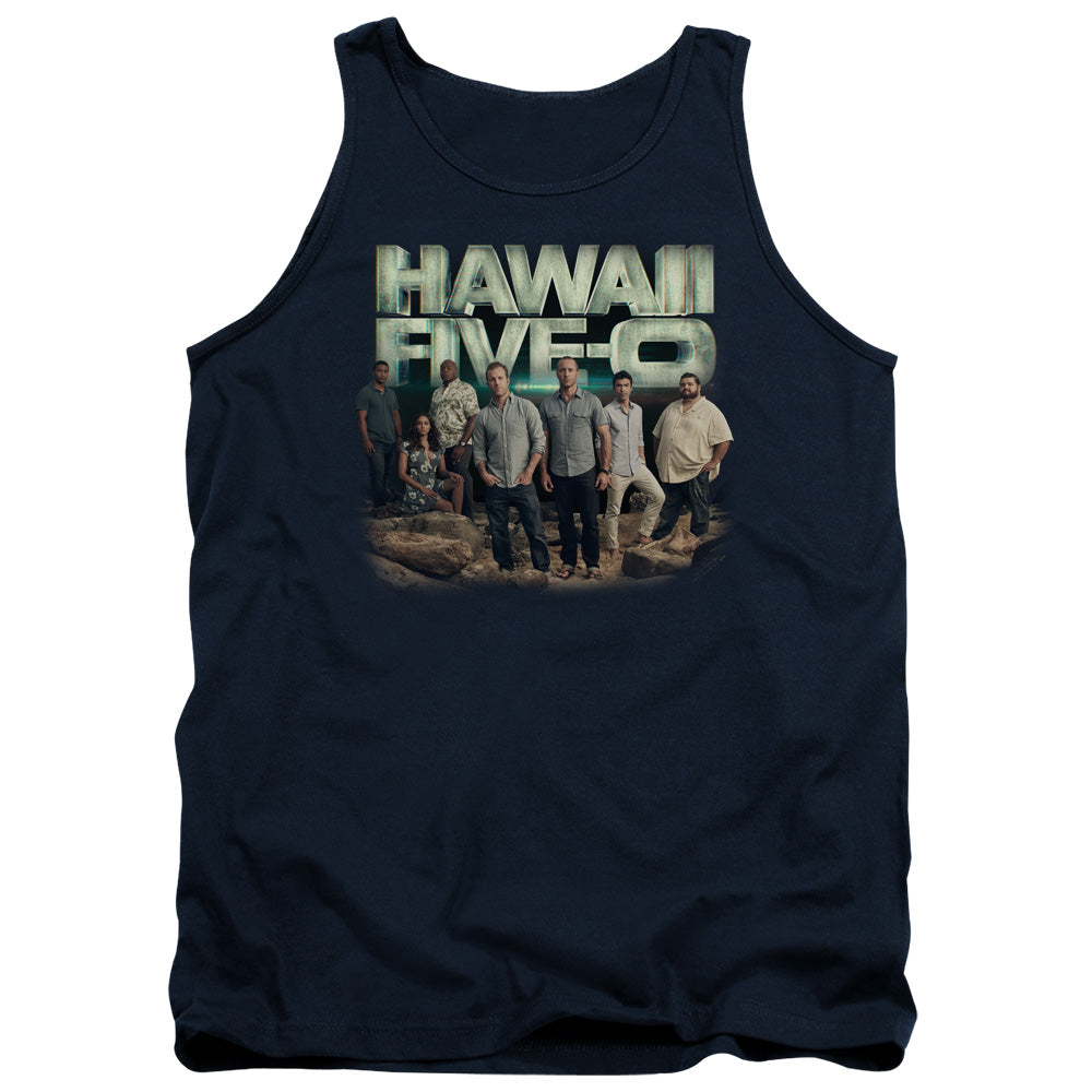 AN OFFCIALLY LICENSED HAWAII 5 0 CAST ADULT UNISEX TANK TOP NAVY