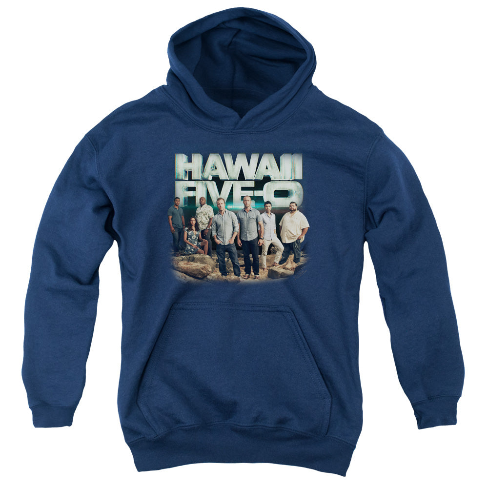 AN OFFCIALLY LICENSED HAWAII 5 0 CAST YOUTH HOODIE NAVY