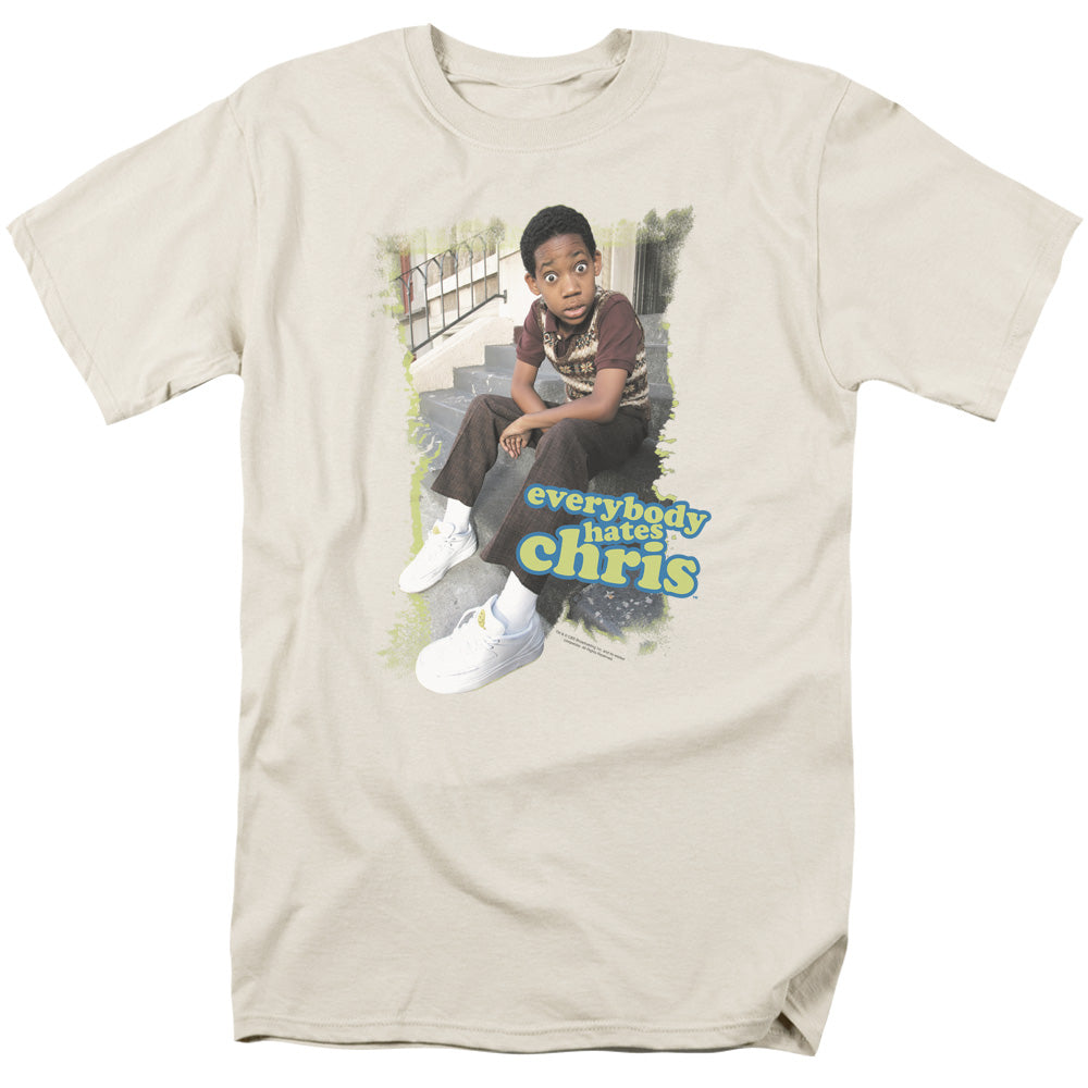 AN OFFCIALLY LICENSED EHC EVERYBODY HATES CHRIS MEN'S REGULAR FIT T-SHIRT CREAM