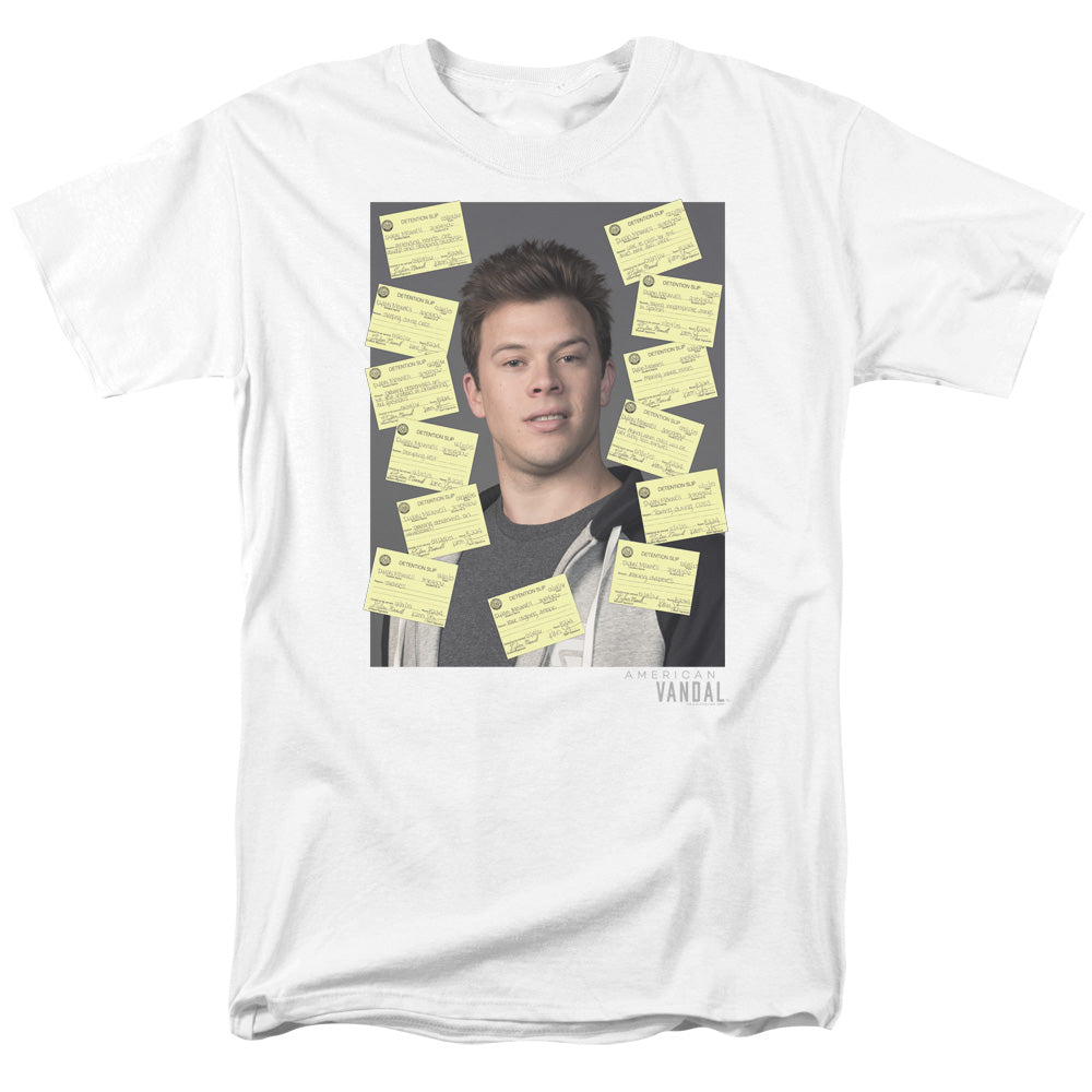 AN OFFCIALLY LICENSED AMERICAN VANDAL DETENTION MEN'S REGULAR FIT T-SHIRT WHITE